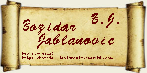 Božidar Jablanović vizit kartica